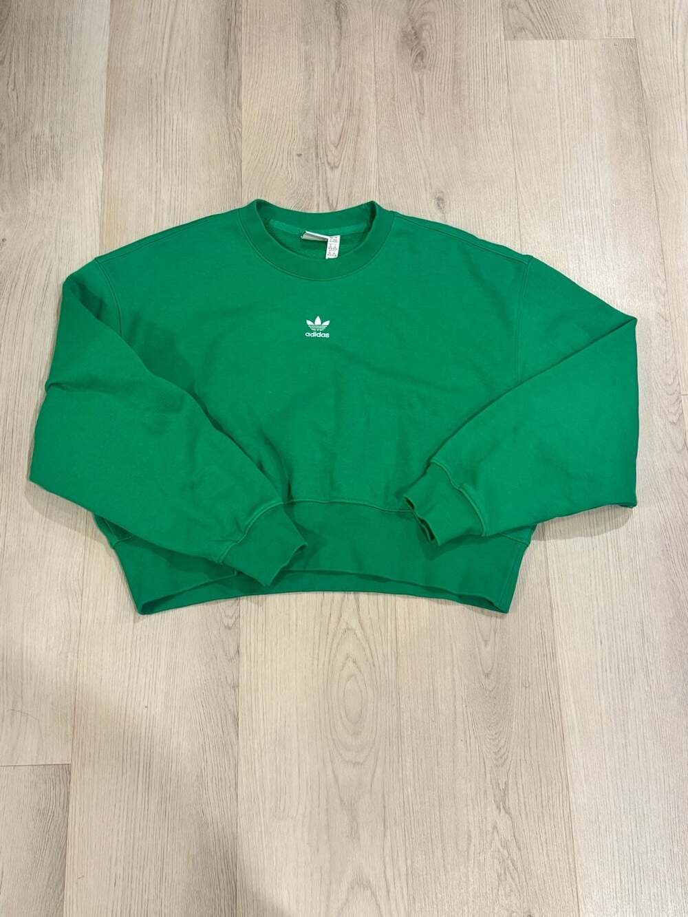 Adidas Cropped Sweatshirt Women’s XS Green Crewneck Pullover